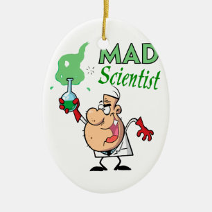 cartoon mad scientist ceramic tree decoration