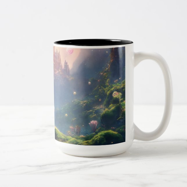 "Cartoon Magic in Every Sip" "Mugging with Fun!" " Two-Tone Coffee Mug (Right)