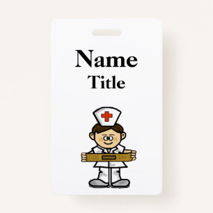 Cartoon Male Nurse Badge  Customise It! ID Badge