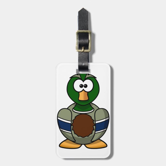 Cartoon Mallard Duck Luggage Tags (Front Vertical)