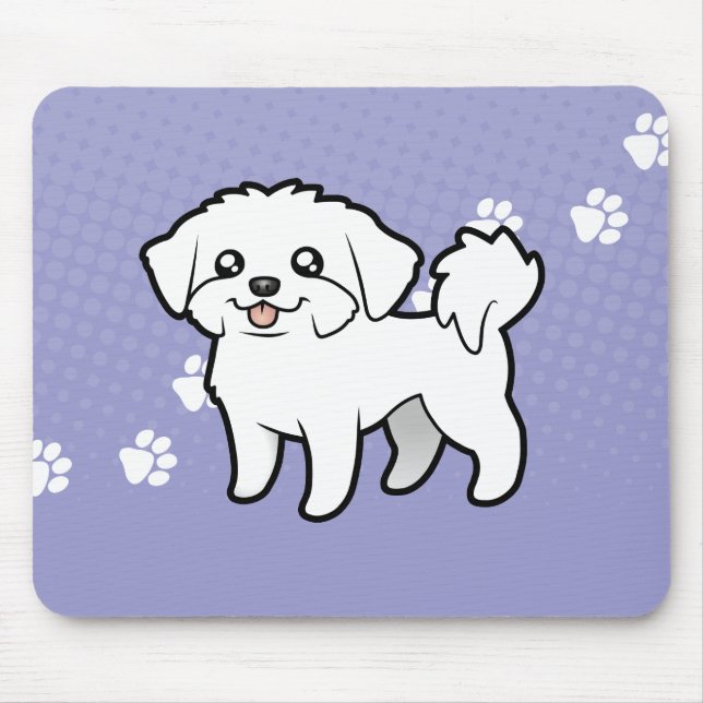 Cartoon Maltese (puppy cut) Mouse Mat (Front)