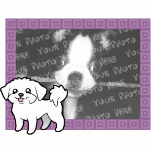 Cartoon Maltese (puppy cut) Photo Sculpture Magnet