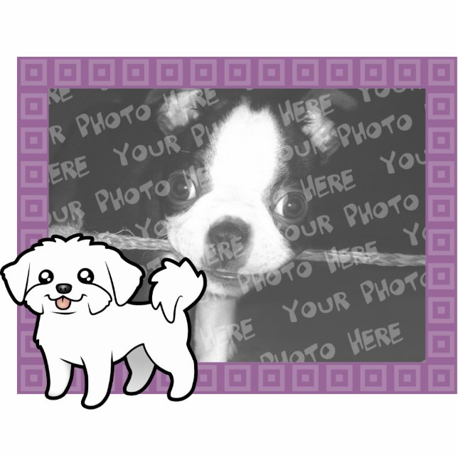 Cartoon Maltese (puppy cut) Photo Sculpture Magnet (Front)