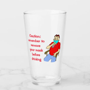 Cartoon Man Drinking Beer Glass