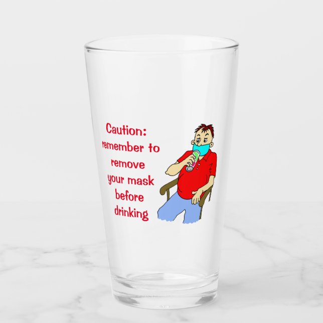 Cartoon Man Drinking Beer Glass (Front)