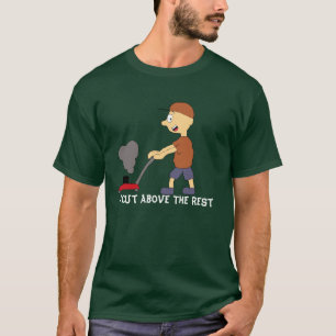 Cartoon Man With Lawnmower T-Shirt
