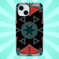 Cartoon Mandala Blue Red and Black