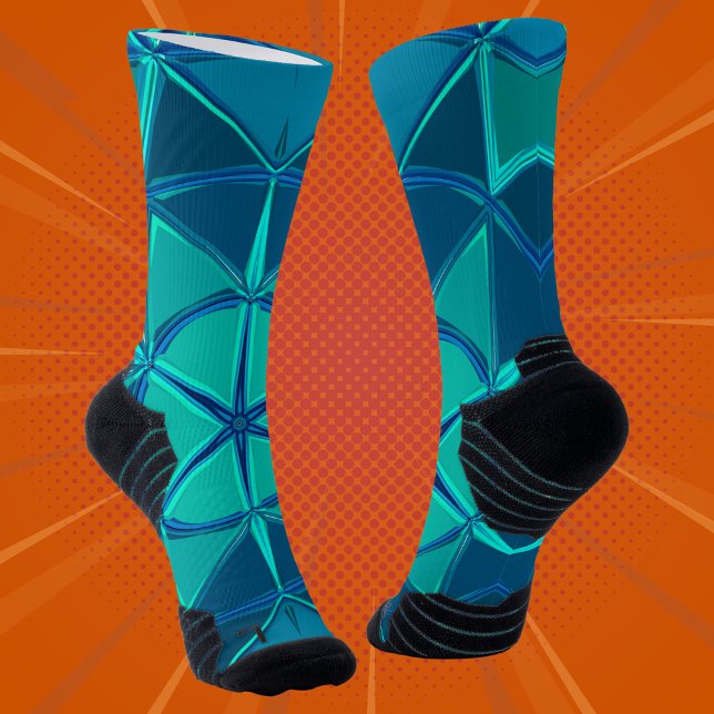 Cartoon Mandala Blue Socks (Creator Uploaded)