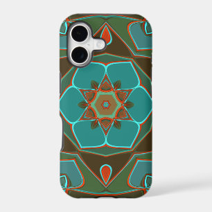 Cartoon Mandala Flower Blue and Orange