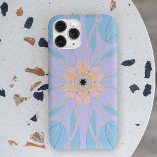 Cartoon Mandala Flower Blue and Yellow iPhone 11 Case
