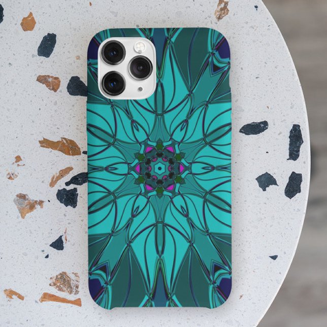 Cartoon Mandala Flower Blue Case-Mate iPhone Case (Creator Uploaded)