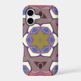 Cartoon Mandala Flower Blue Pink and Yellow