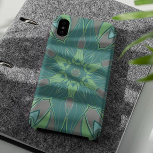 Cartoon Mandala Flower Green and Blue iPhone 11 Case
