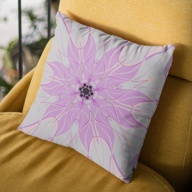 Cartoon Mandala Flower Pink and White Cushion (Creator Uploaded)