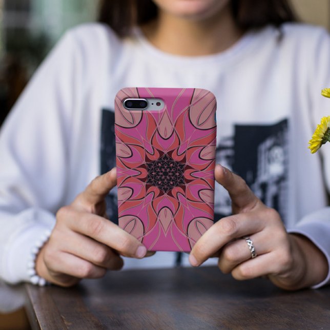 Cartoon Mandala Flower Pink Case-Mate iPhone Case (Creator Uploaded)