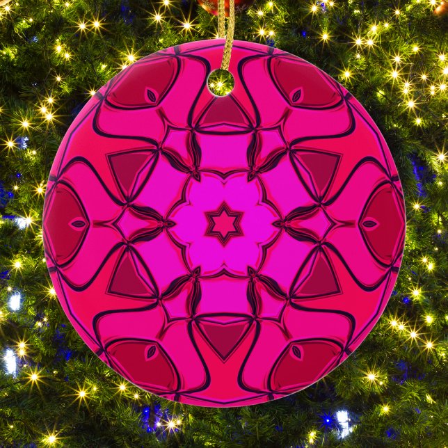 Cartoon Mandala Flower Pink Ceramic Tree Decoration (Creator Uploaded)