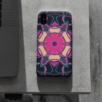 Cartoon Mandala Flower Pink Yellow and Black