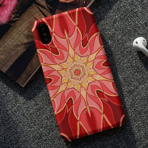 Cartoon Mandala Flower Red and Orange iPhone 11 Case