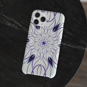 Cartoon Mandala Flower White and Purple iPhone 11 Case