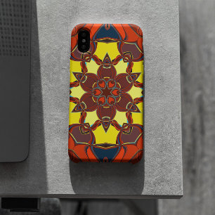 Cartoon Mandala Flower Yellow Orange and Blue iPhone 11 Case