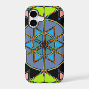 Cartoon Mandala Green Blue and Orange