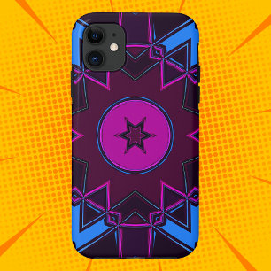 Cartoon Mandala Purple Pink and Blue