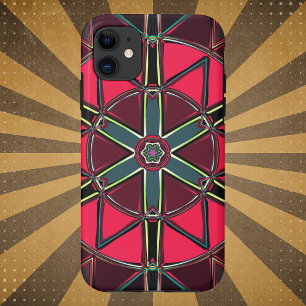 Cartoon Mandala Red and Green iPhone 11 Case
