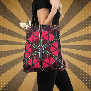 Cartoon Mandala Red and Green Tote Bag