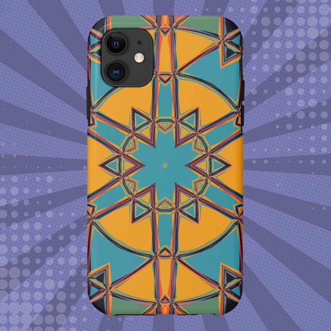 Cartoon Mandala Yellow Blue and Orange Case-Mate iPhone Case (Creator Uploaded)