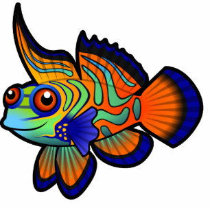 Cartoon Mandarin / Dragonet Fish Photo Sculpture Magnet