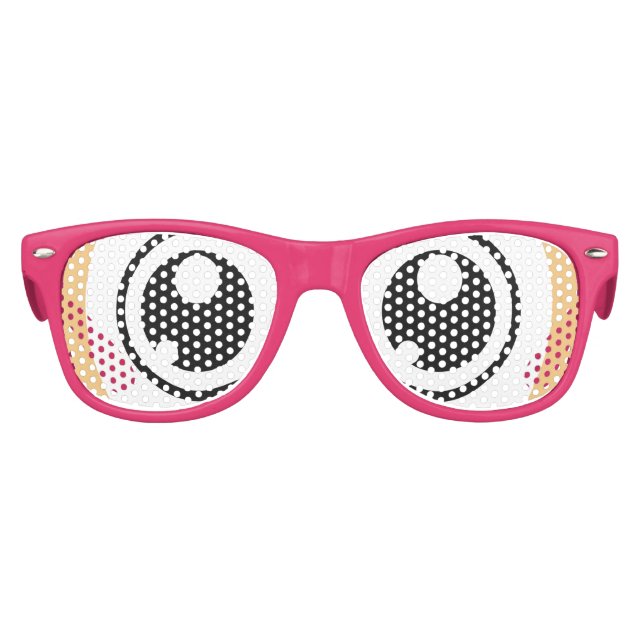 Cartoon Manga Eyes Sunglasses (Pink) (Front)