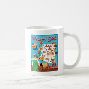 Cartoon Map of Arizona Coffee Mug