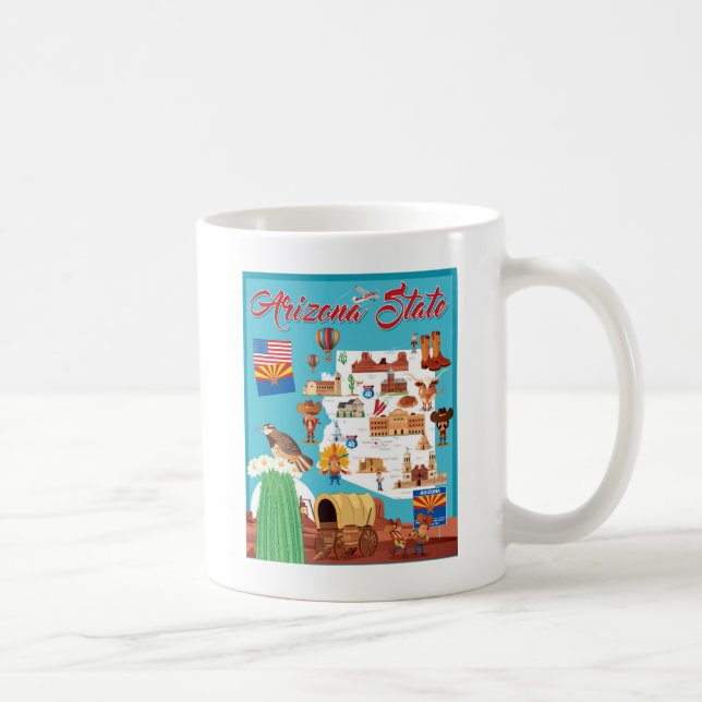 Cartoon Map of Arizona Coffee Mug (Right)