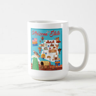 Cartoon Map of Arizona Coffee Mug