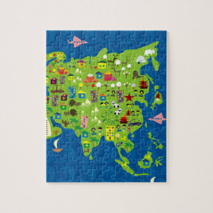 Cartoon Map of Asia Puzzle