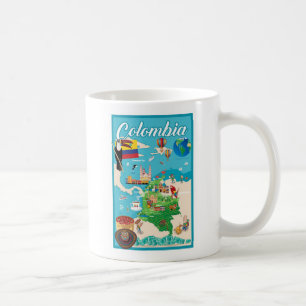 Cartoon Map of Colombia Coffee Mug