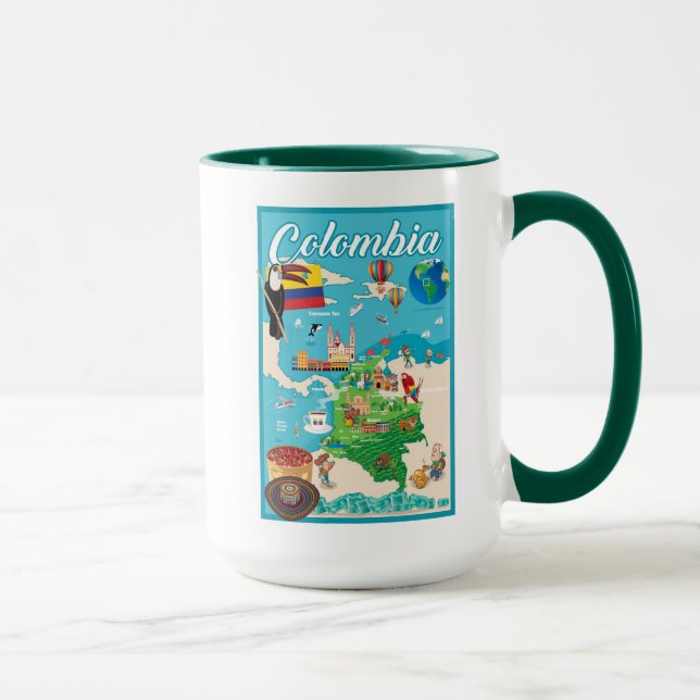 Cartoon Map of Colombia Mug (Right)