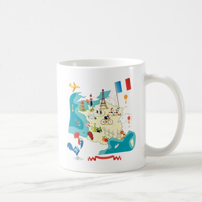 Cartoon Map of France Coffee Mug (Right)