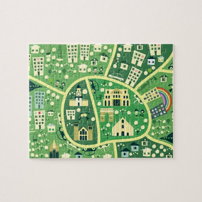 Cartoon Map of Milan Puzzle (Horizontal)