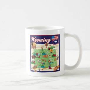 Cartoon Map of Wyoming Coffee Mug