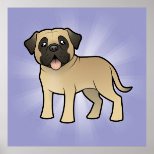 Cartoon Mastiff / Bullmastiff Poster