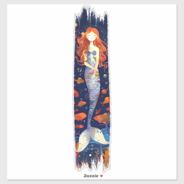 Cartoon Mermaid Brushstroke Paint (Sheet)