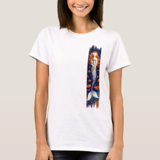 Cartoon Mermaid Brushstroke Paint T-Shirt