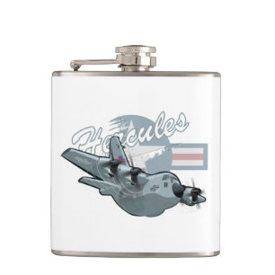 Cartoon military ailrplane hip flask