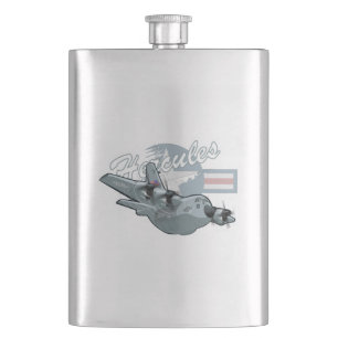 Cartoon military ailrplane hip flask