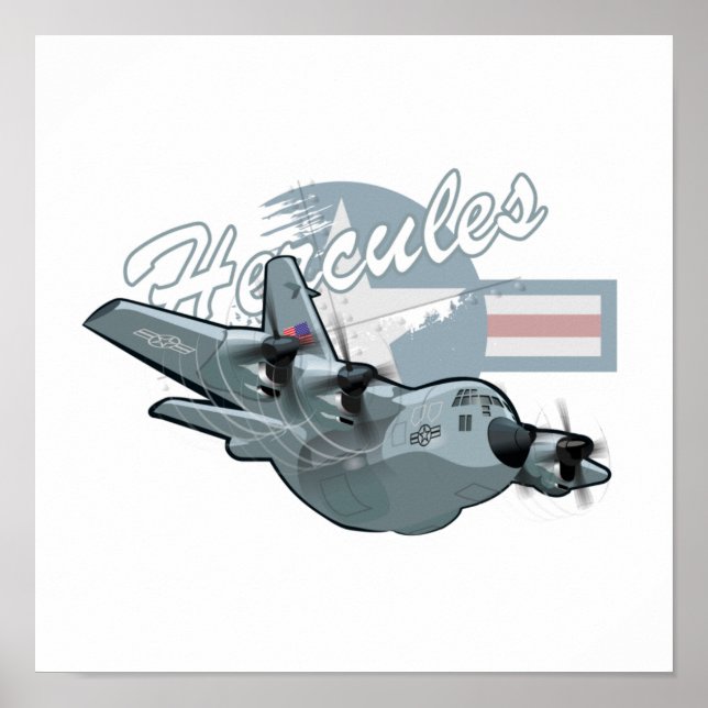 Cartoon military ailrplane poster (Front)