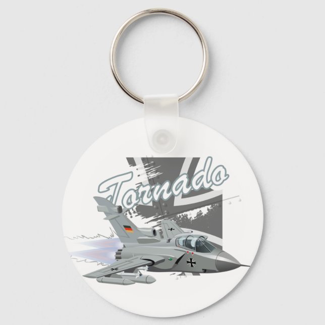 Cartoon military fighter plane key ring (Front)