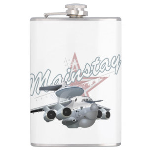Cartoon military plane hip flask