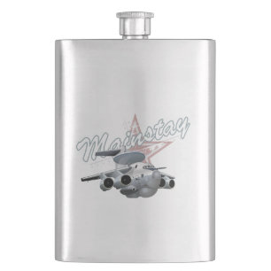 Cartoon military plane hip flask