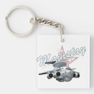 Cartoon military plane key ring